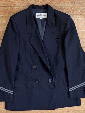 Vintage Flight Uniform Blazer Sz Medium Double Breasted Flight Attendant Jacket